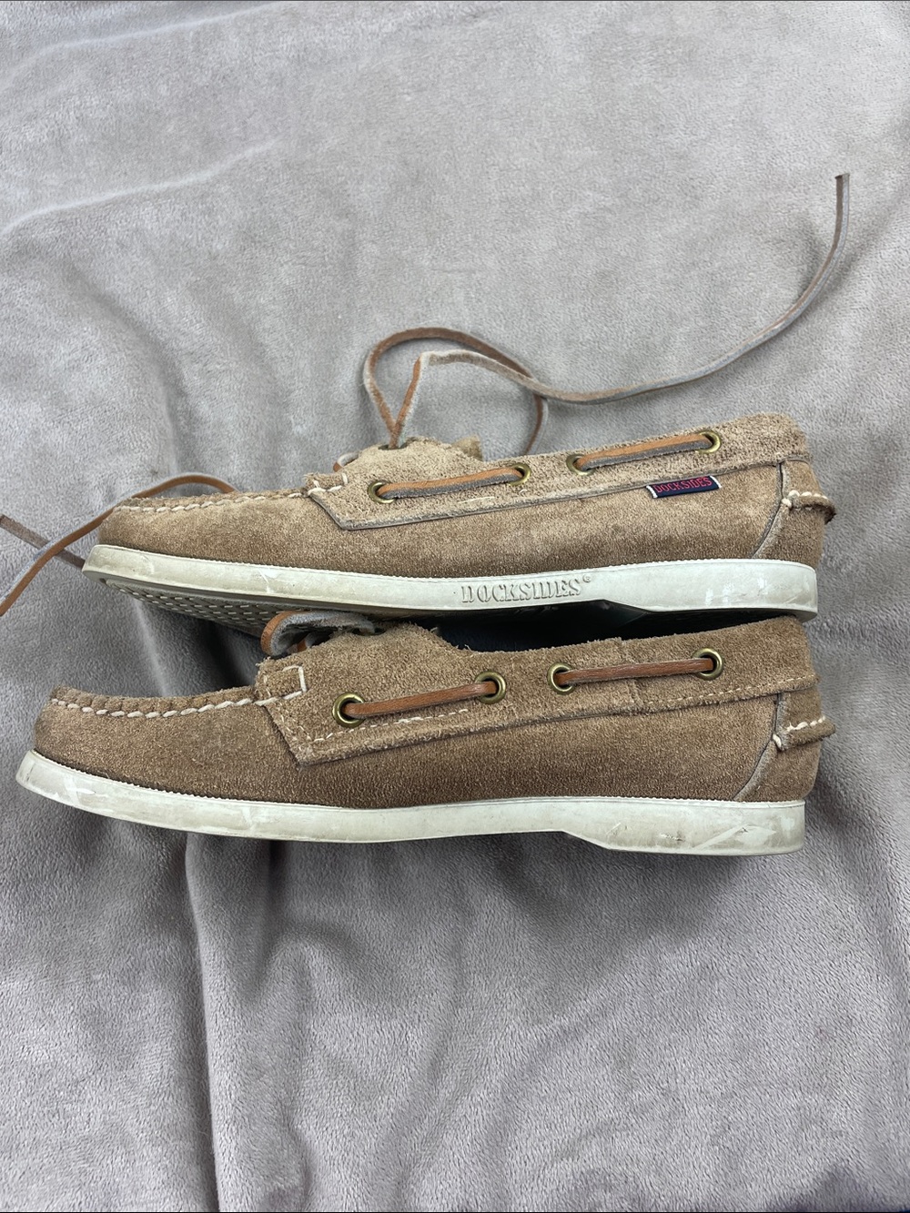 Vintage Sebago Docksides Suede Lace Mocassin Shoes - Picture 4 of 11